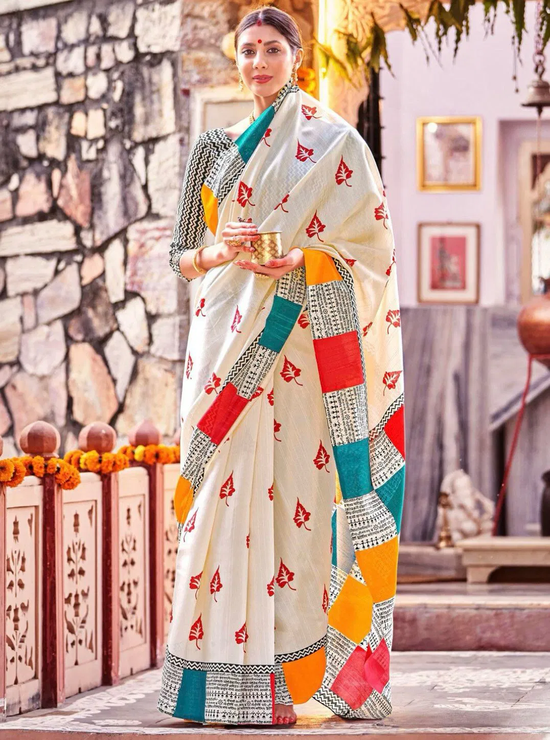 Df Celeika Printed Cotton Fancy Saree Collection